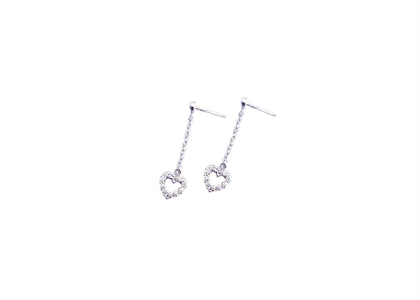 White Gold Plated | Heart Shape Earrings